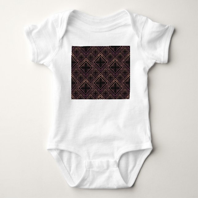 Art Deco Black-Guld Elegance T Shirt (Framsida)