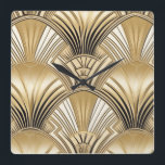 Art deco Black guld Fyrkantig Klocka<br><div class="desc">Art deco Black guld Square Wall Clock.</div>