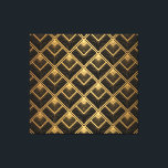 Art Deco Black Guld: Geometric Canvastryck<br><div class="desc">Art Deco Mönster. Sömlös svart bakgrund och guld bakgrund. Skalor eller snäckor korsar snöre-ornament. Minimalistisk geometrisk design. Vintage linjer. 1920-30-talets motiv. Lyxillustration av vintagen Raring Twenties Revived! Luxe Art Deco Illustration Exudes Vintage Glamor. Burst of Roaring Twenties! Guld & Black Art Deco mönster. Vintagens lyx för en sofistikerad vib. mönster,...</div>