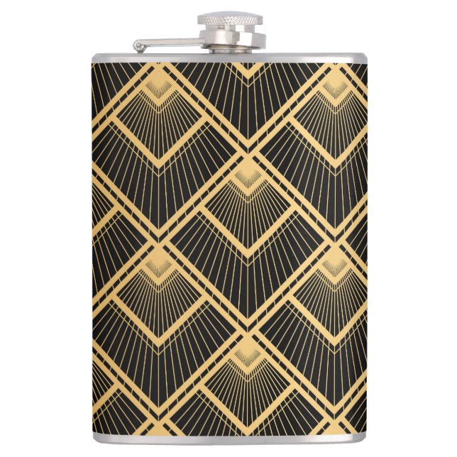Art Deco Black Guld: Geometric Fickplunta (Framsidan)