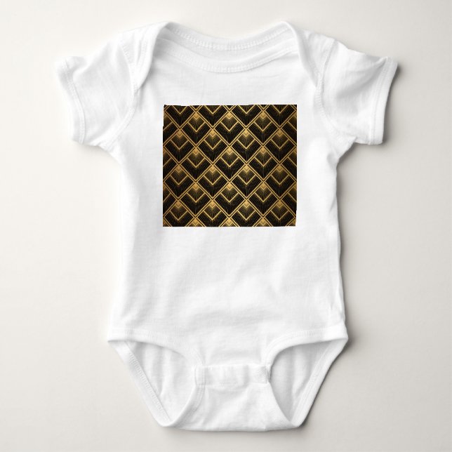 Art Deco Black Guld: Geometric T Shirt (Framsida)