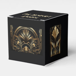 Art-Deco Black & Guld Party favors Personlig Fa Presentaskar