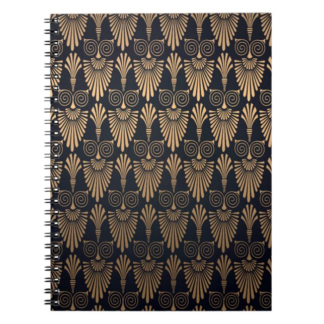 Art Deco Black Guld: Retro. Anteckningsbok (Framsidan)