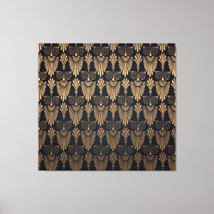 Art Deco Black Guld: Retro. Canvastryck
