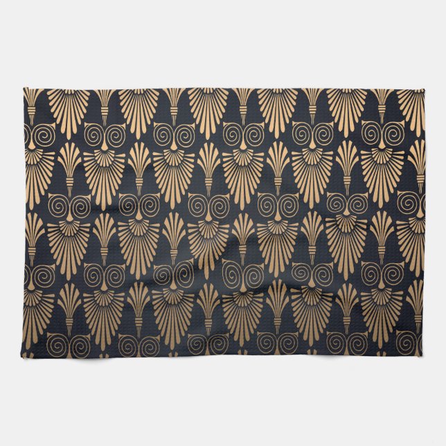 Art Deco Black Guld: Retro. Kökshandduk (Horisontell)