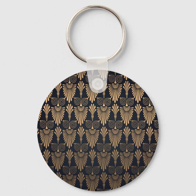Art Deco Black Guld: Retro. Nyckelring (Framsida)