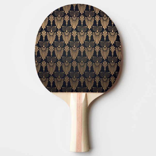 Art Deco Black Guld: Retro. Pingisracket (Framsidan)