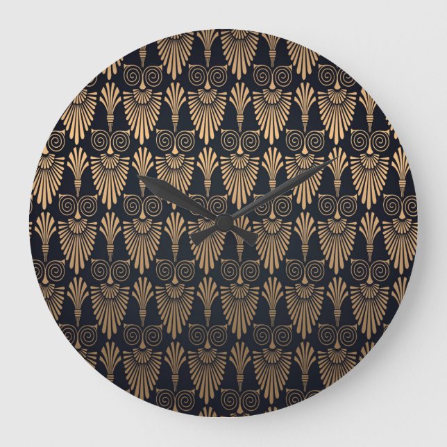 Art Deco Black Guld: Retro. Stor Klocka (Framsida)