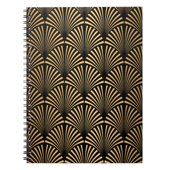 Art Deco: Black Guld Scales. Anteckningsbok (Framsidan)