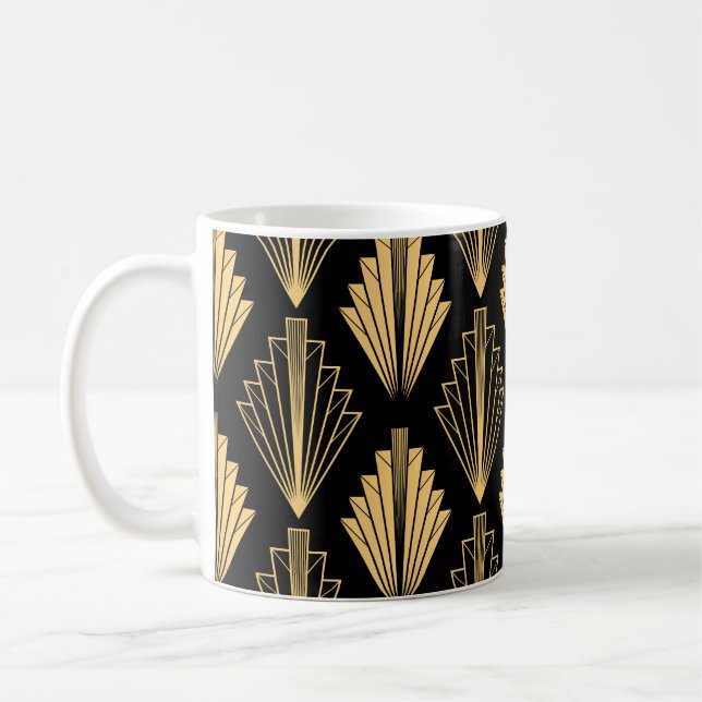 Art Deco Black Guld: Sömlös Kaffemugg (Vänster)