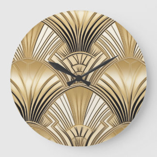 Art deco Black guld Stor Klocka