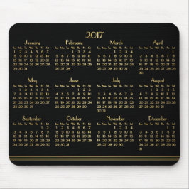 Art Deco Black Guld Yarly Calendar 2017 Mousepad Musmatta