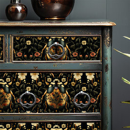 Art Deco Black och Guld Blommigt Beetle Mönster