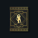 Art Deco Black och guld flapper 1920-talet Canvastryck<br><div class="desc">Tematurområdet Black and guld Art Deco med geometrisk utformning av flappar från 1920-talets 20-årsålder. Vintage stil. Gatsby-eran.</div>