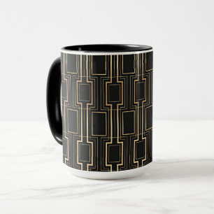 Art deco Black och guld Mugg
