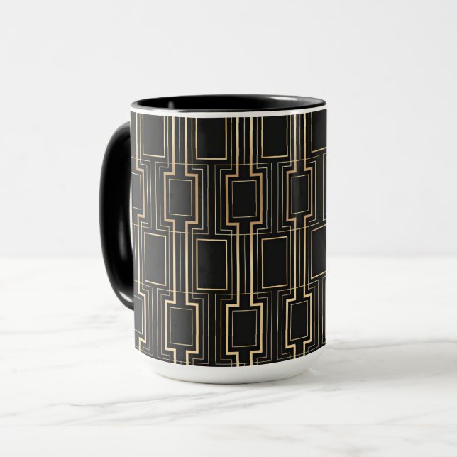 Art deco Black och guld Mugg (Framsida vänster)