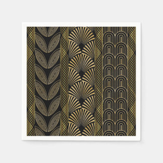 Art deco Black och guld Pappersservett