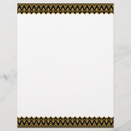 Art Deco Black och Guld Scalloped Gräns Brevhuvud