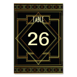 Art deco Black och guld underbar gatsby bröllop Bordsnummer