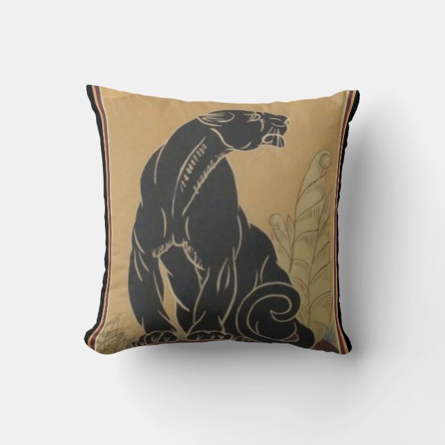Art Deco "Black Panther" Dekorativ kudde (Framsida)