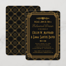 Art Deco Black Rehearsal Middagsinbjudningar Inbjudningar