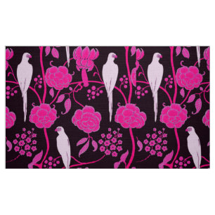ART DECO BLACK ROSA FUCHSIA-FLÖDEN,VITDELAR TYG