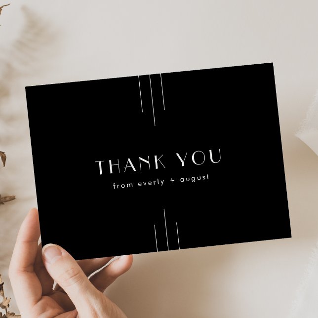 Art Deco Black - tackkort/EVERLY Suite Tack Kort (Art Deco Black Thank You Card / EVERLY Suite)
