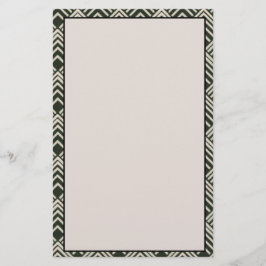 Art Deco Black Tan Stationery Brevpapper