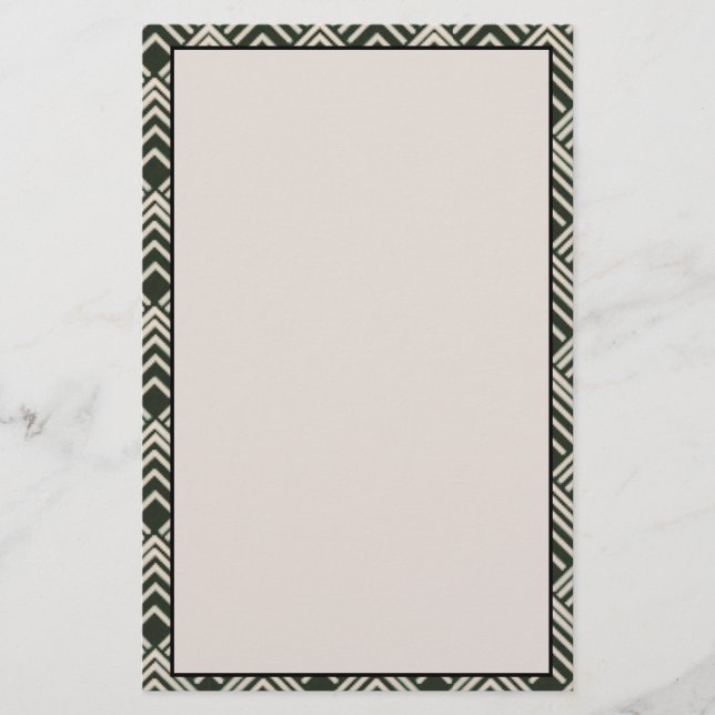 Art Deco Black Tan Stationery Brevpapper (Framsida)