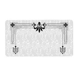 Art Deco Black White Blank-brevsetikett Adressetikett