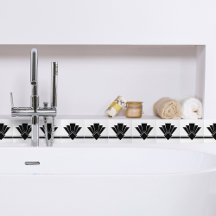 Art Deco Black White Chic Geometric Gräns 04