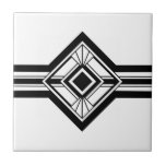 Art Deco Black White Elegant Geometric Gräns Kakelplatta<br><div class="desc">Skarp svart och vit konst deka stil-geometrisk detaljdekorativ dekorativ keramisk keramisk platta i gräns. Skarp och originalutformning,  perfekt för modern vintage eller konsthändelse stil insida.</div>