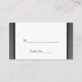 Art Deco Black White Rand Bröllop Place Card Placeringskort