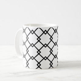 Art Deco Black White Rand Retro Mönster Mugg
