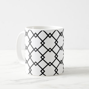 Art Deco Black White Rand Retro Mönster Mugg