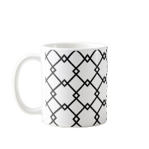 Art Deco Black White Rand Retro Mönster Mugg