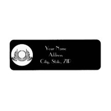 Art Deco Black White Silver Medallion Bröllop