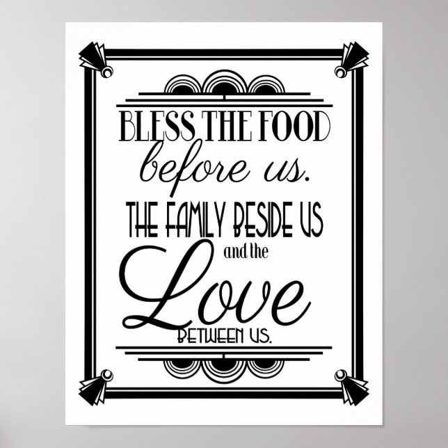 Art Deco BLESS DENNA LIVSMEDELSFÖRÄNDRING färg B/G Poster (Framsidan)