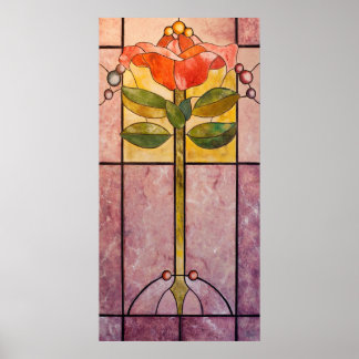 Art Deco-blomma Poster