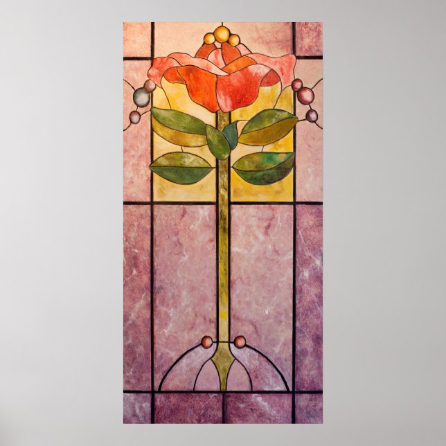 Art Deco-blomma Poster (Framsidan)