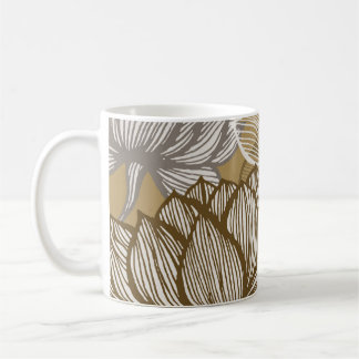 Art deco-blomman mönster. Bredare guld-konst. flo Kaffemugg