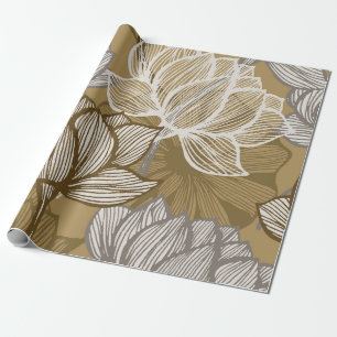 Art deco-blomman mönster. Bredare guld-konst. flo Presentpapper