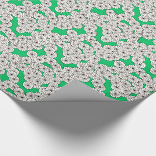 Art Deco-blomman mönster - krämen på jade-grönten Presentpapper