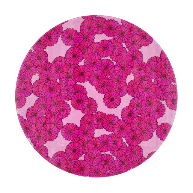 Art Deco-blomman mönster - magenta på rosa (Framsidan)