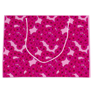 Art Deco-blomman mönster - magenta på rosa