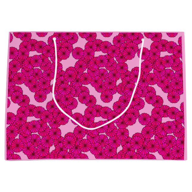 Art Deco-blomman mönster - magenta på rosa (Framsidan)