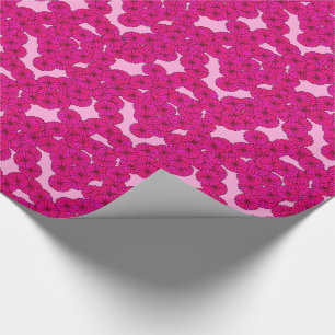 Art Deco-blomman mönster - magenta på rosa Presentpapper