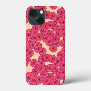 Art Deco-blomman mönster - rosa och persikor