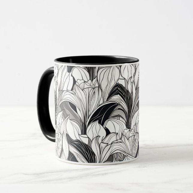 Art Deco Blommig Mugg (Framsida vänster)