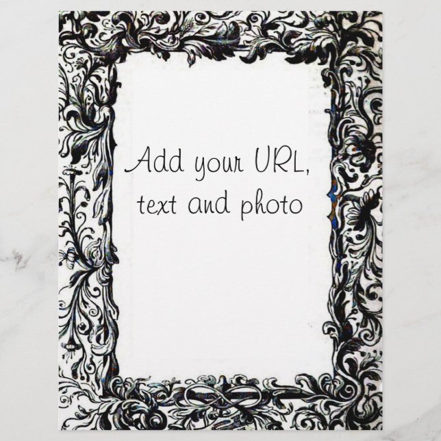 Art Deco Blommiga Broschyrer Reklamblad (Framsidan)